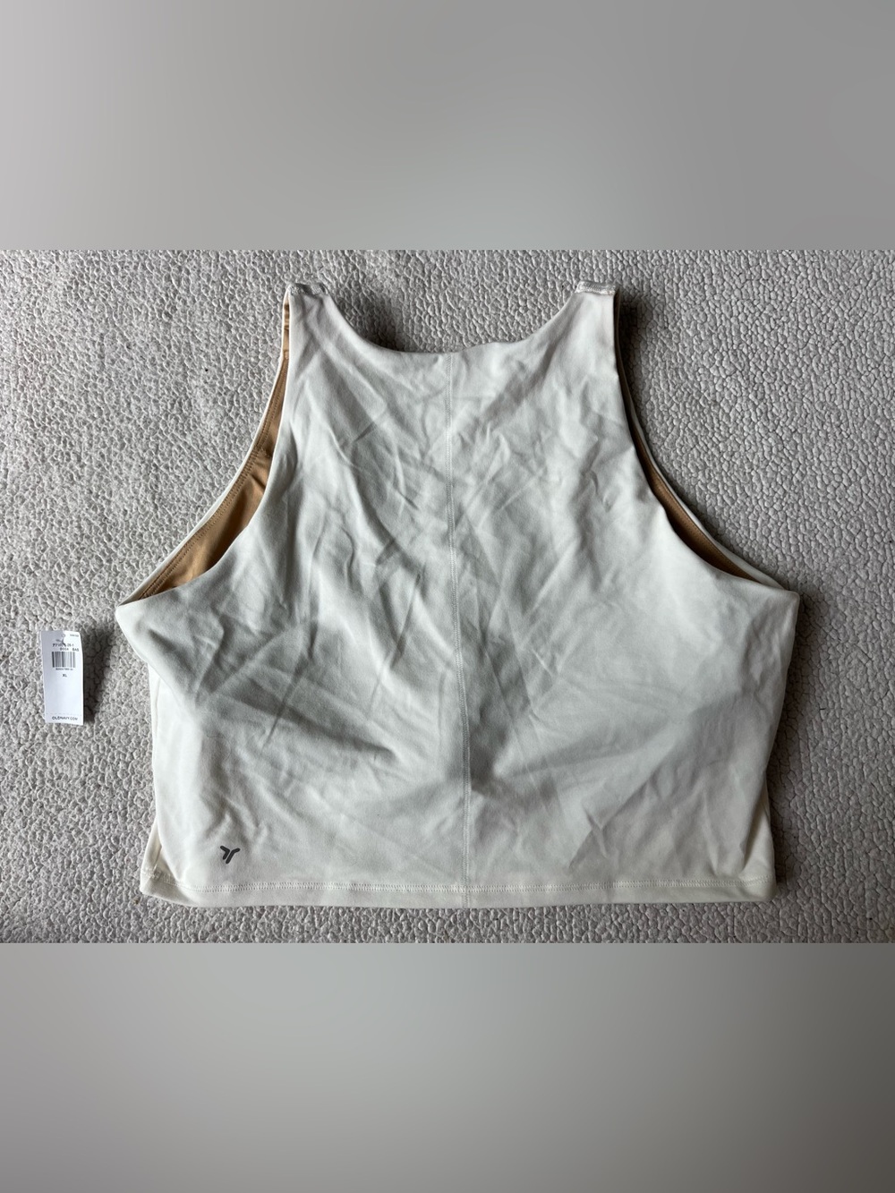 NWT OLD NAVY POWERCHILL WHITE CROPPED TANK WORKOUT XL WOMENS - Picture 2 of 6